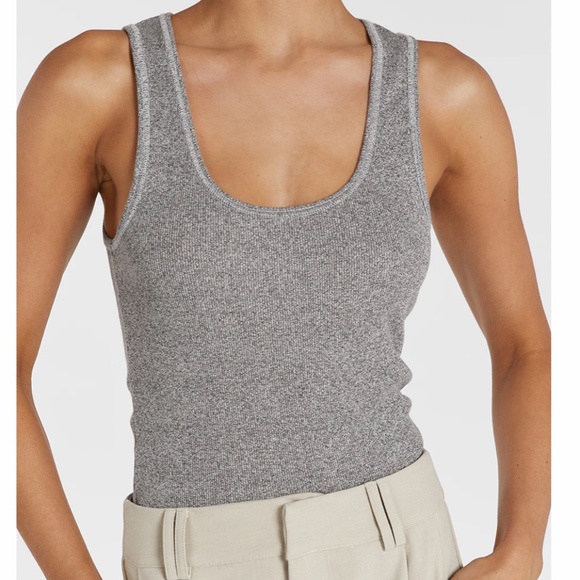 BEST NEW DISSH Theo Grey Marle Knit Tank - Grey Ribbed Causal Stretch Clean - Picture 1 of 6